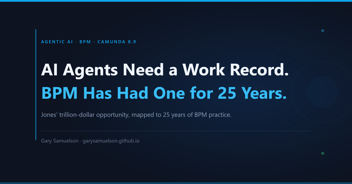AI Agents Need a Work Record. BPM Has Had One for 25 Years.